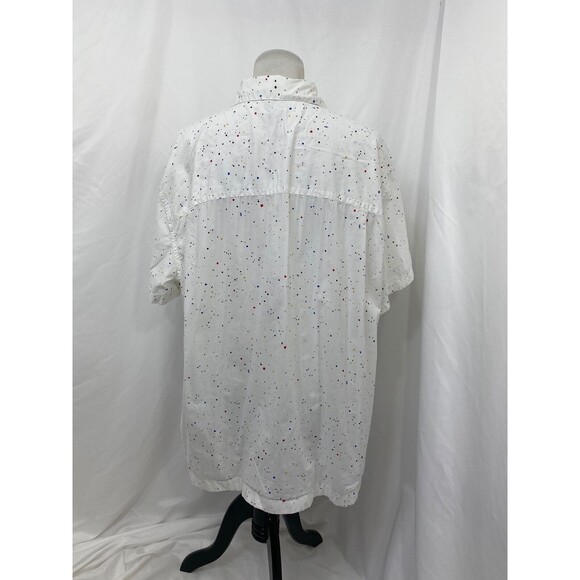 City Street’s Men's Shirt White Paint Splash Casual Button-Down Size XL - Picture 4 of 7